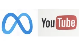Los logos de Meta y Youtube.