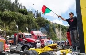 Protesta este lunes, en el puente internacional de Rumichaca 