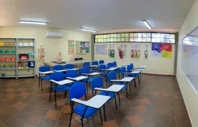 Un salón habilitado para impartir los conocimientos sobre seguridad y salud de los trabajadores. 