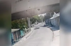 Zona del accidente en el barrio Santo Domingo.