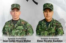 Los dos soldados asesinados en el hostigamiento. 