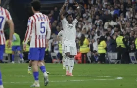 Vinicius Junior celebra al marcar el 1-1