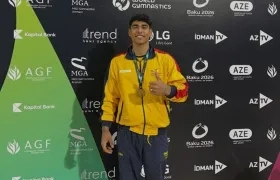 El gimnasta colombiano Ángel Barajas. 