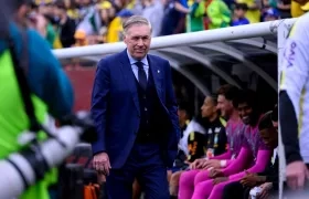 Carlo Ancelotti, entrenador de la selección brasileña, en el partido contra Francia.