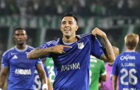 El argentino Rodrigo Contreras, autor de un doblete ante Nacional. 