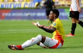 Jhon Jáder Durán en su último partido con la Selección Colombia, contra Perú.
