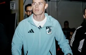 El colombiano James Rodríguez a su llegada al estadio.