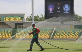 El estadio Jaime Morón de Cartagena luciendo su nueva pantalla.