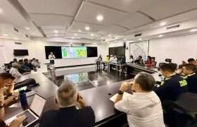 Reunión de seguridad entre las autoridades y comerciantes de Barranquilla. 