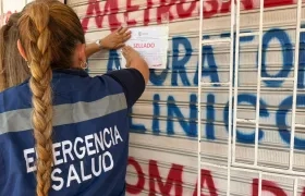 Momentos del cierre de IPS en Soledad. 