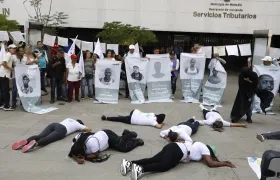 Protesta en contra de los asesinatos de líderes sociales.