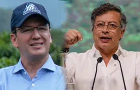 Presidente de la Federación de Cafeteros, Germán Bahamón y el Presidente Gustavo Petro. 
