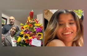 Carlos Hernández, su esposa Lucy Díaz y Tatiana.