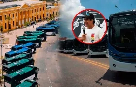 Los buses y el Alcalde Alex Char.