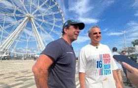 El Alcalde Alex Char y Juan Pablo Montoya.