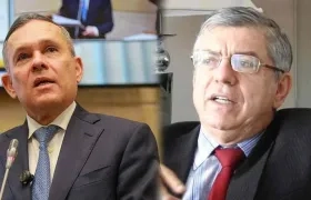 Efraín Cepeda, presidente del Partido Conservador, y César Gaviria, director del Partido Liberal. 