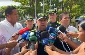 El comandante de la Policía Metropolitana de Cartagena, coronel Gelver Yesid Peña.