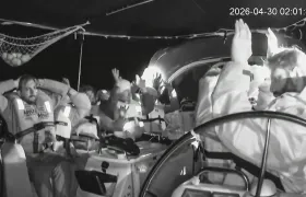 Momento en el que fue interceptada la flotilla.