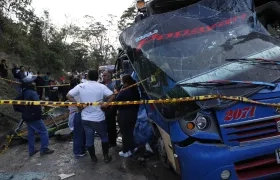 Lugar del atentado en la Vía Panamericana. 