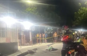 Lugar donde quedó uno de los cuerpos.