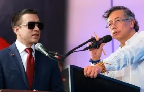 Daniel Noboa y Gustavo Petro, presidentes de Ecuador y Colombia, respectivamente. 