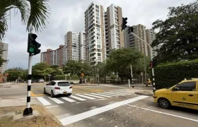 Uno de los semáforos instalados en el norte de Barranquilla. 