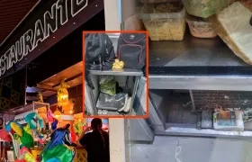 Restaurante cerrado y las zonas de almacenamiento de alimentos.