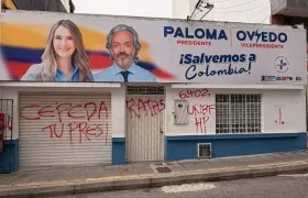 Sede de Paloma Valencia en Bucaramanga fue vandalizada.