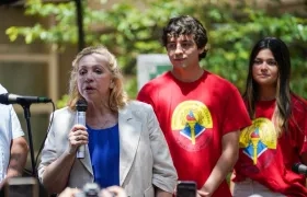 Silvia Gette Ponce durante su discurso.