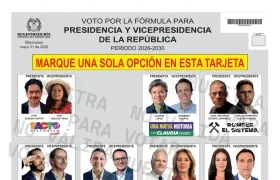 La primera parte del tarjetón electoral.