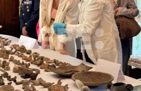 Recuperación de piezas precolombinas.