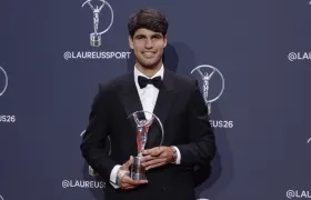 Carlos Alcaraz recibió este lunes el premio Laureus al mejor deportista de 2025.