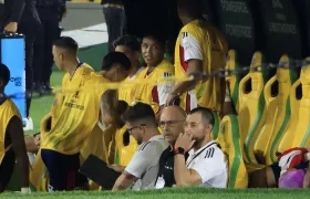 Alfredo Arias, técnico del Junior, durante el partido contra Palmeiras. 
