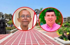 Rafael Castillo, rector de la Uniatlántico, y Salomón Mejía, exjefe de Talento Humano.