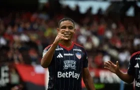 Luis Fernando Muriel marcó el gol que le dio la ventaja a Junior, su noveno en la Liga.