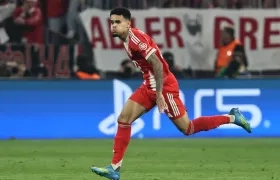 Luis Díaz tras marcar el gol del empate 3–3 del Bayern ante el Real Madrid. 