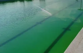 Así estaba una de las piscinas,