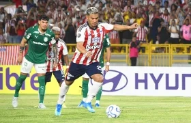 Teófilo Gutiérrez ejecutando la pena máxima que terminó en gol contra Palmeiras.