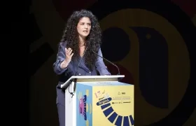 La ministra de las Culturas, Yannai Kadamani Fonrodona, en el Congreso Iberoamericano de Educación y Formación Artística y Cultural.