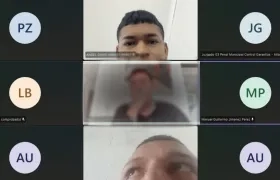 Aspecto de la audiencia virtual donde estaban los dos imputados. 