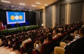 Apertura oficial del evento en el auditorio de la Universidad de La Costa. 