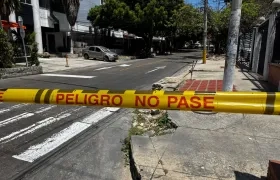 Lugar de la balacera en la carrera 43B entre calles 82 y 84.