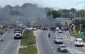 Lugar del bloqueo en la Cordialidad, en Galapa. 