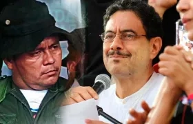 Alias 'Calarcá' y el candidato Iván Cepeda.