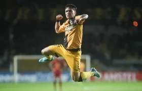 Cristián Zavala celebra uno de los goles de Coquimbo.