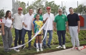 El Secretario General de la Gobernación y el Gobernador, en la entrega del Parque Estadio de Sabanagrande