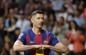 El delantero polaco del Barcelona, Robert Lewandowski.