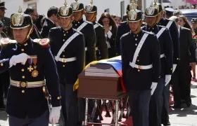 Féretro del exvicepresidente Germán Vargas Lleras este sábado, en el Palacio de San Carlos, en Bogotá