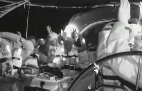 Momento en el que fue interceptada la flotilla.
