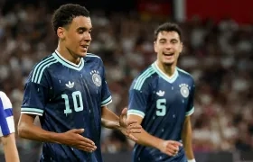 Jamal Musiala celebrando el 4-0 